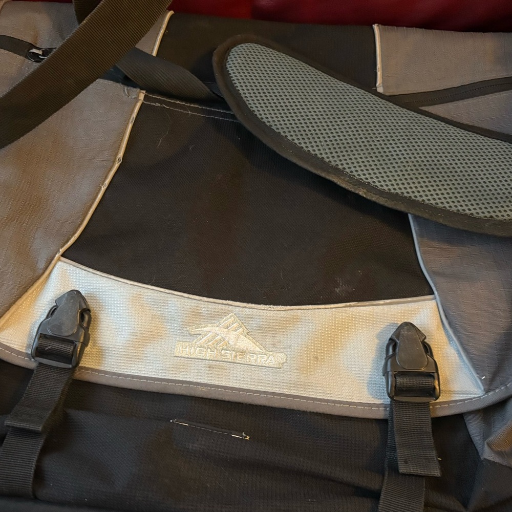 Black and Gray Messenger bag with Buckle Closure